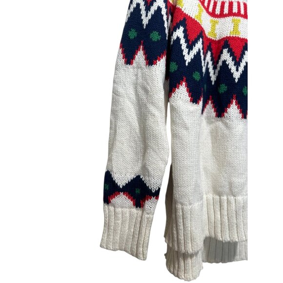 Aerie Fair Isle Knit Long Sweater Womens Large Multicolor Crew Neck Preppy Fall - Picture 13 of 13